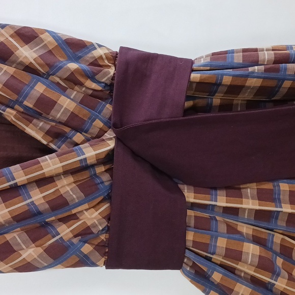 Staud Brown Plaid Wide Leg Jumpsuit. - Picture 4 of 10